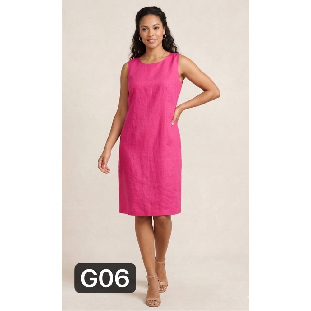 Vintage Jessica Howard Pink Linen Blend Sheath Dress Plus Sz 22 Barbiecore